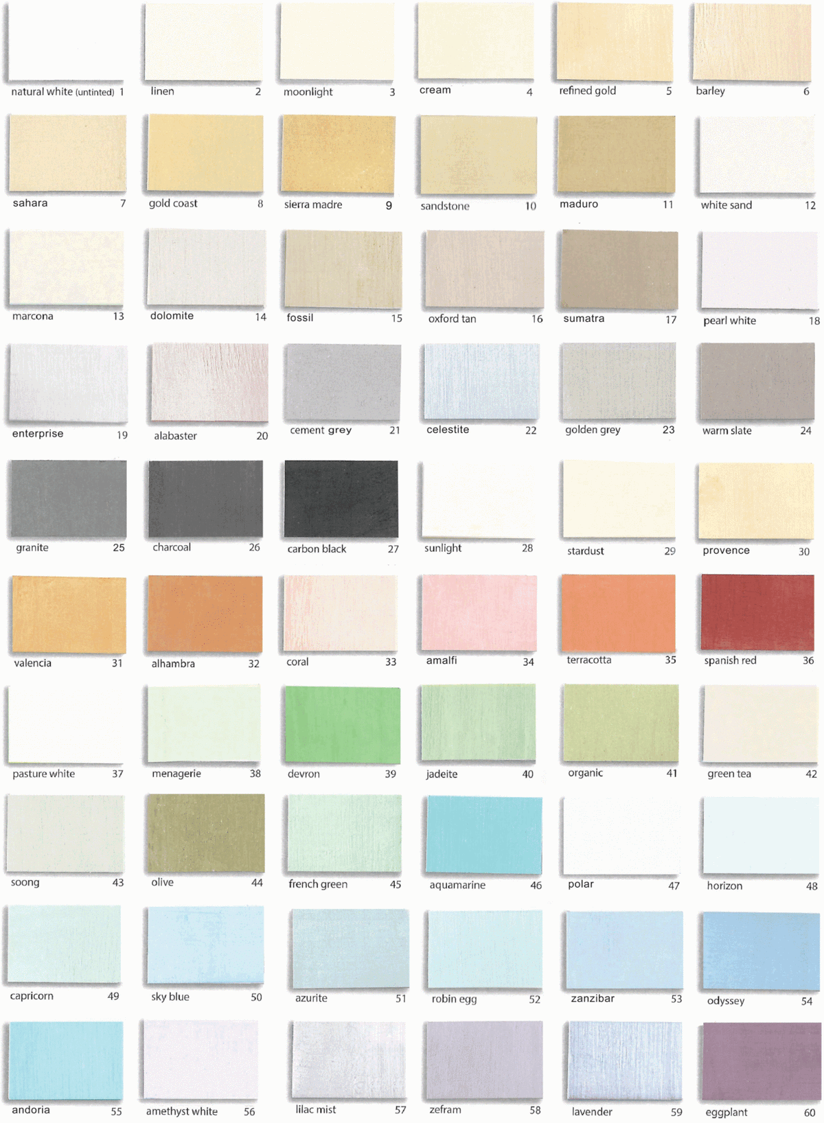 Paint color swatches top